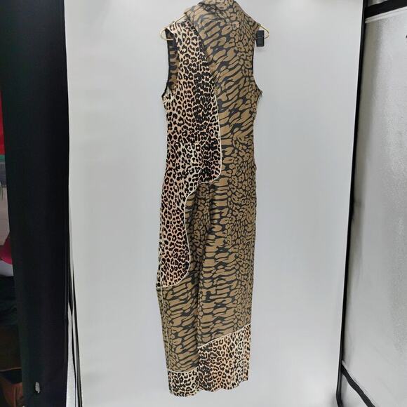 Ganni Mullin Georgette Leopard Print Wrap Jumpsuit Size 38 - Picture 4 of 16